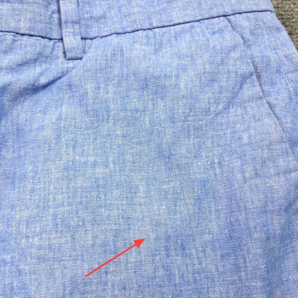 Banana Republic Emerson Shorts Mens 34 Blue Linen Blend Coastal Casual Summer